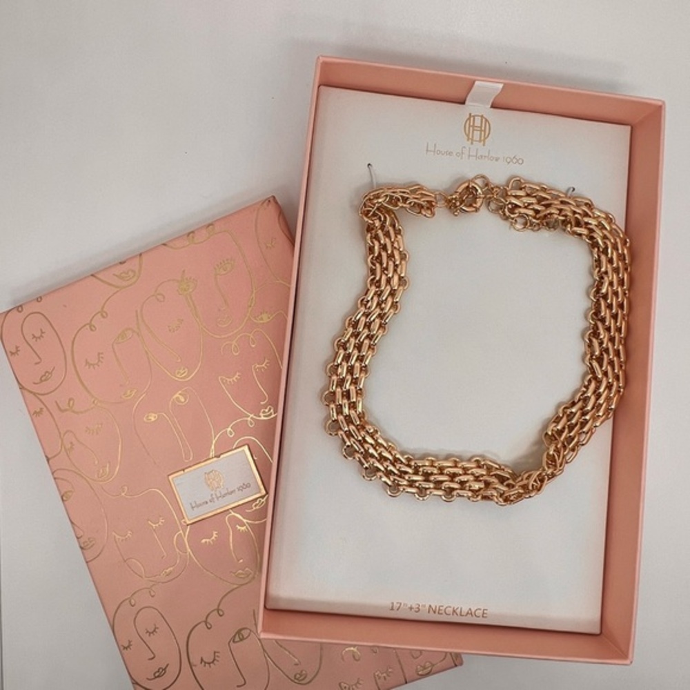 House of Harlow 1960 17"+3" layered necklace